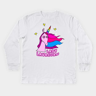 Lady Lavacorn - Unicorn Tshirt Mug Tote Phone Case and more using this print! Kids Long Sleeve T-Shirt